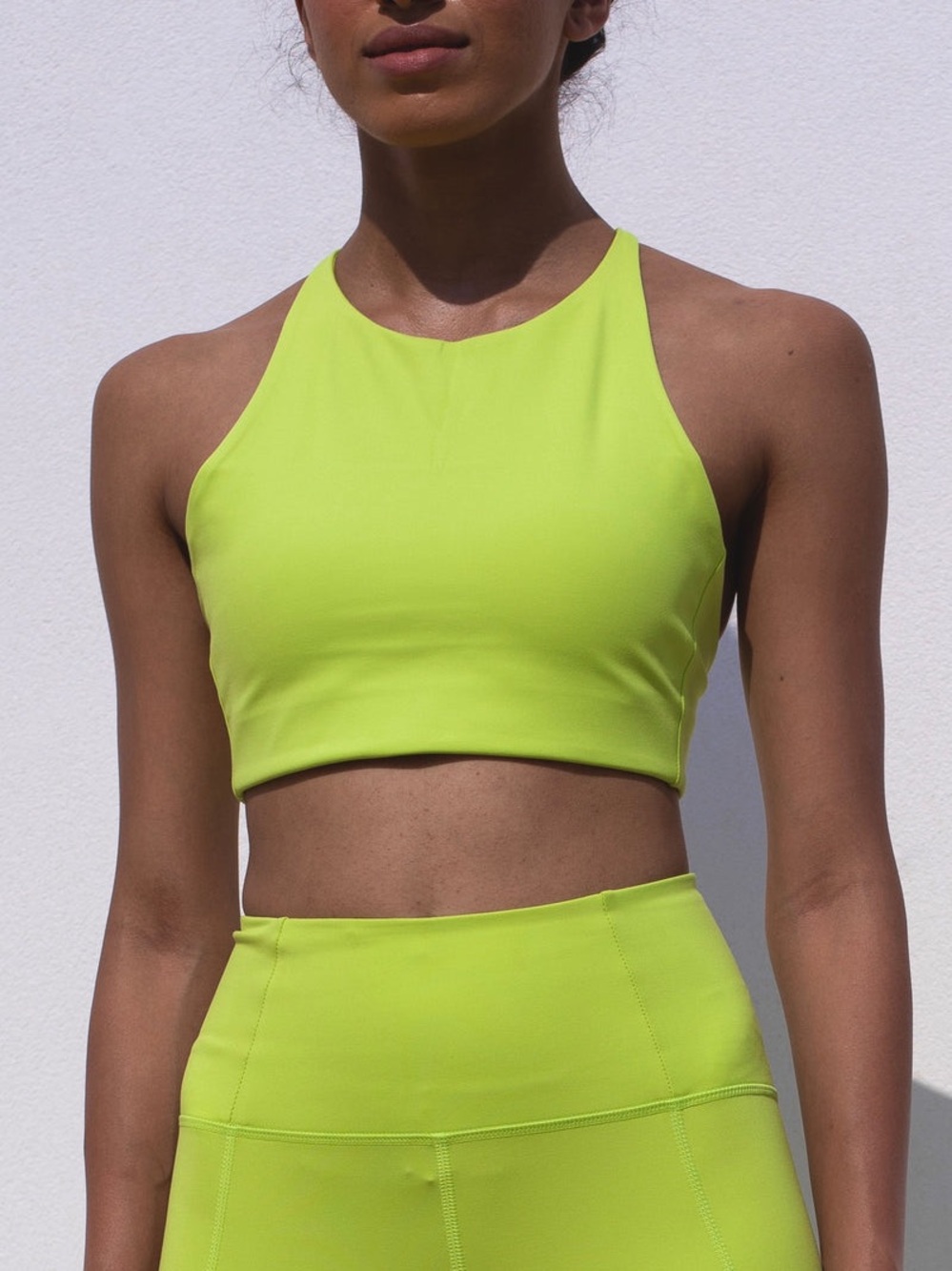 Girlfriend Collective Topanga yoga top in Lime